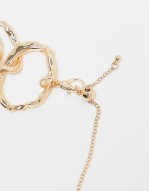 unisex hammered metal necklace in gold
