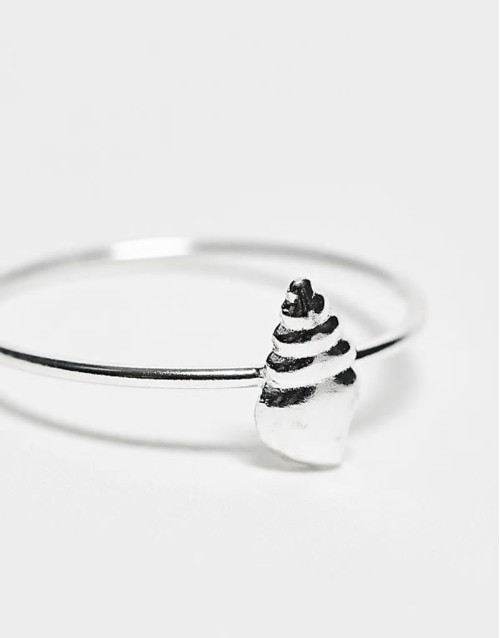 shell ring in sterling silver