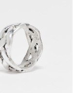 plaited rope ring in burnished silver