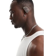 ear cuff with caged design in silver tone